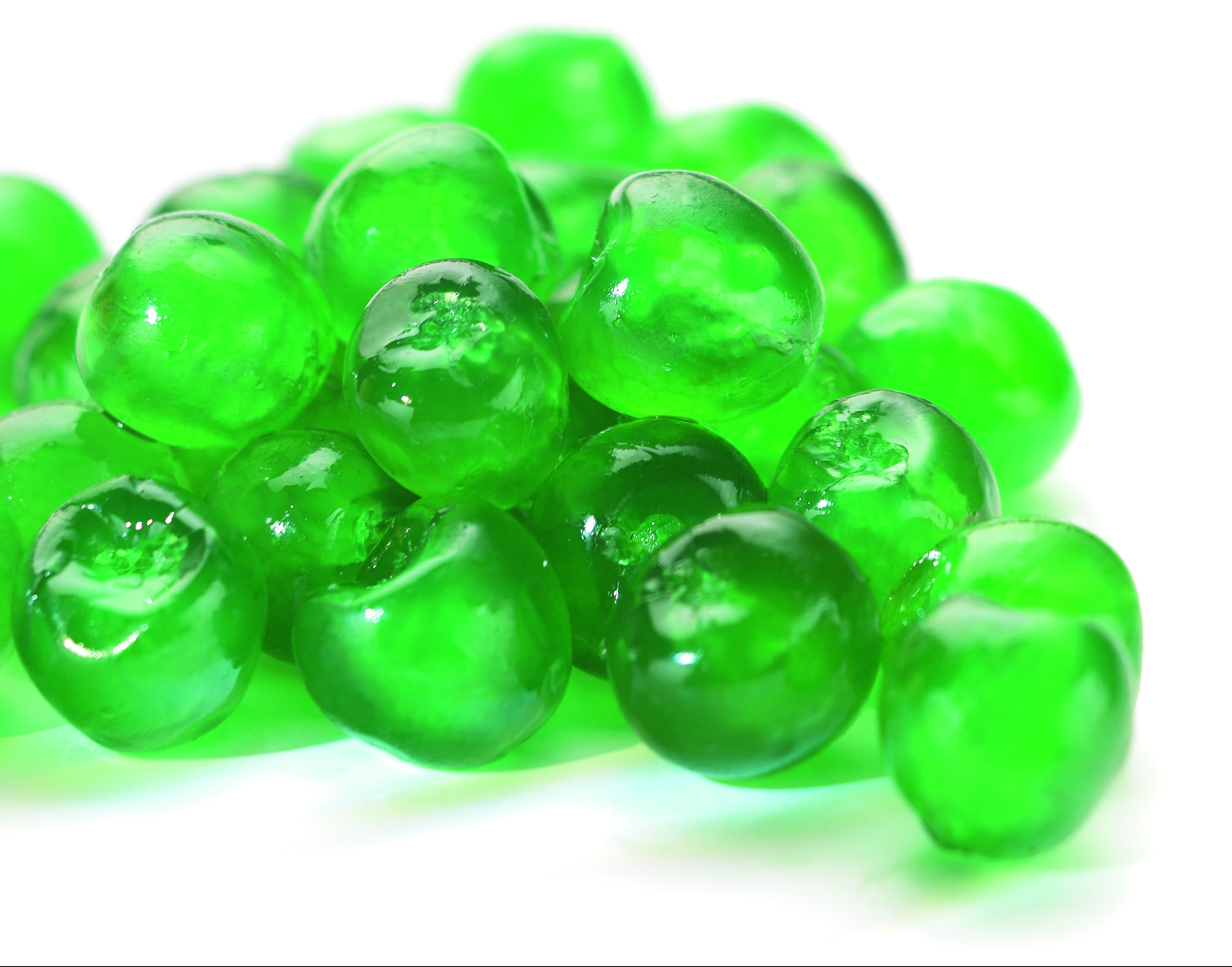 GREEN WHOLE GLACE CHERRIES-2-36094